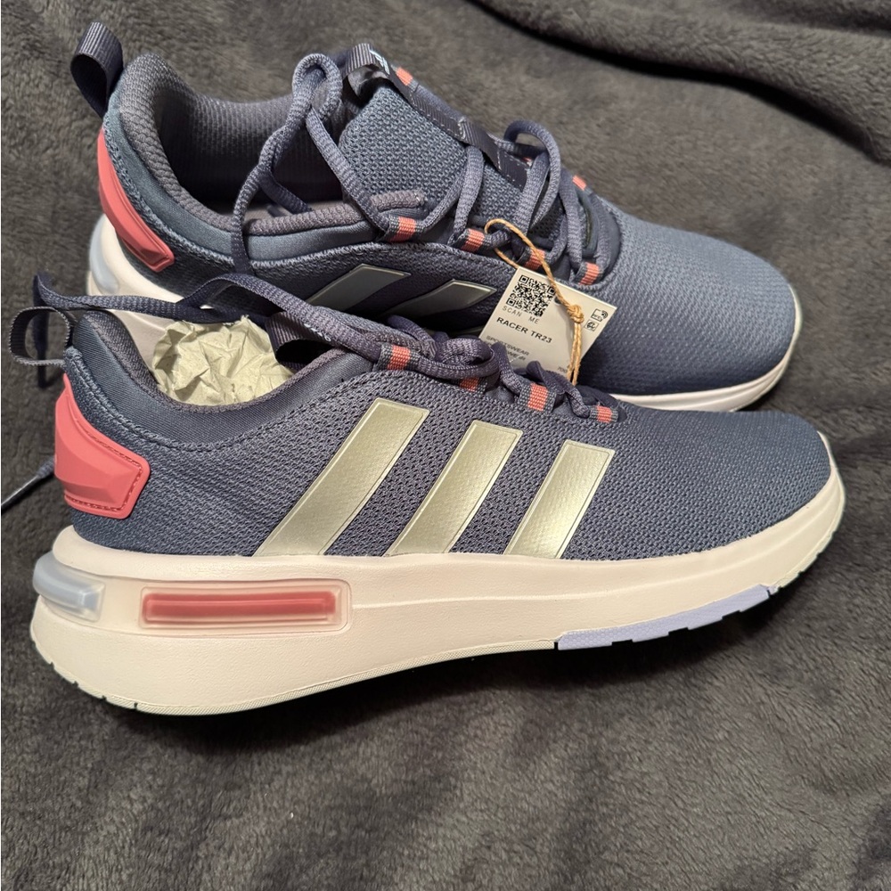 Adidas Blue and Pink Athletic Shoes